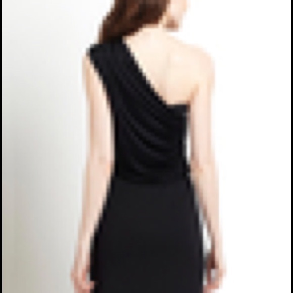 Little black dress one shoulder cocktail body-con - Picture 2 of 2